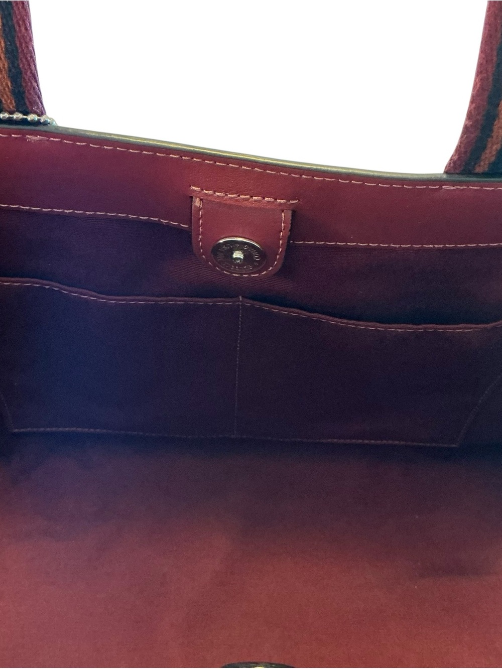 COACH SMITH Tote SN058 Brown, Black Signature COACH Logo MED Bag, Canvas Leather - Picture 14 of 15